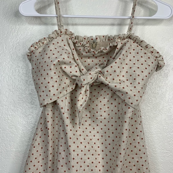 Essue Tan color with polka dots dress Size: S - Picture 4 of 5